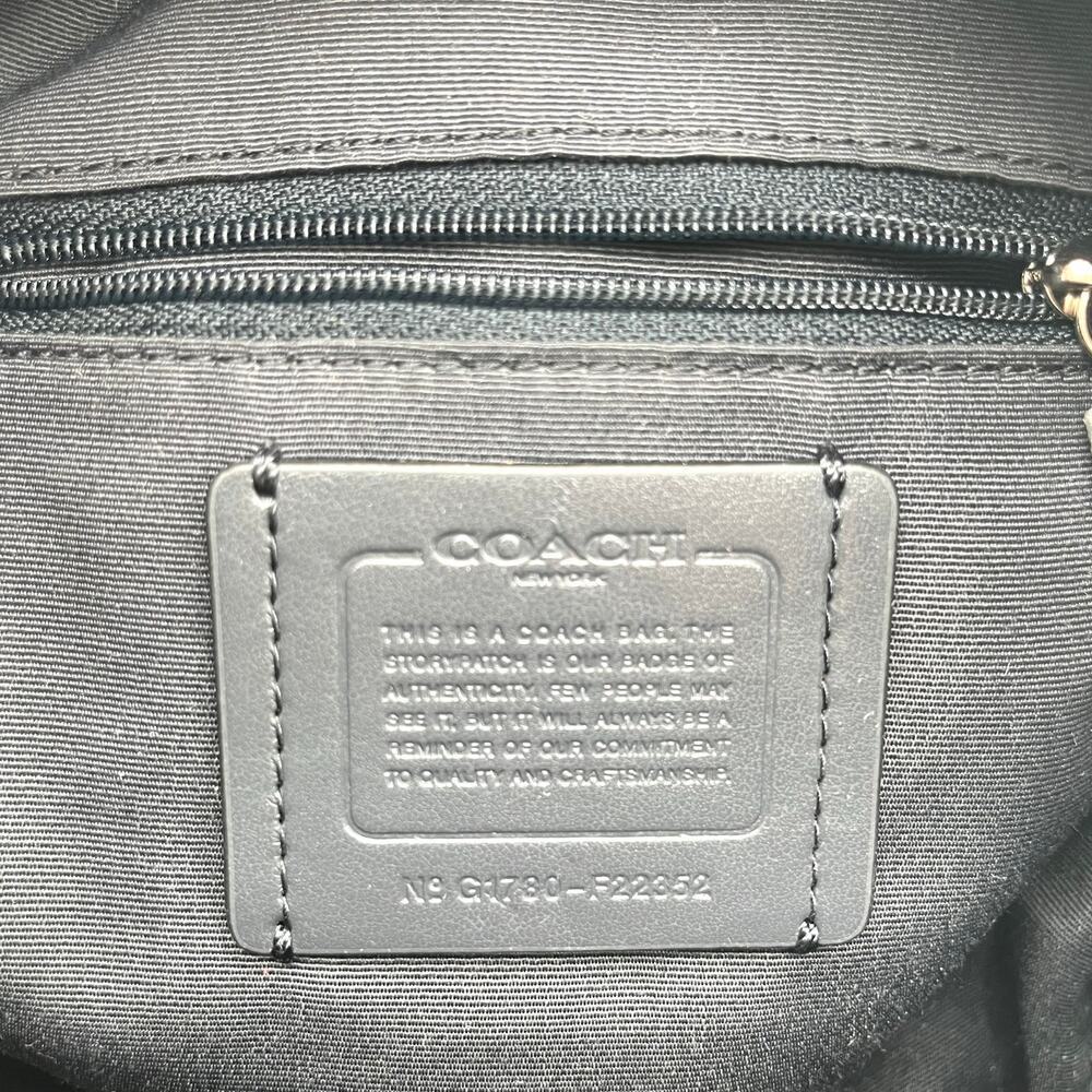 COACH NWOT Charlie Mini Wild Plaid Leather Backpack, Blue, $328 Retail - Picture 4 of 11